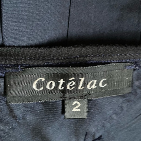 Cotelac V Neck Sleeveless Midi Dress Navy Blue Box Pleat Back Women’s - Picture 5 of 11